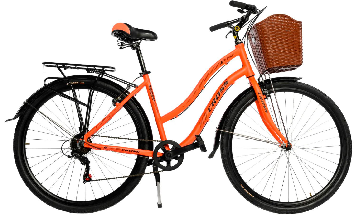 Фотография Велосипед Cross Elegant 28" размер М рама 18 2022 Оранжевый